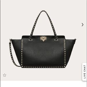 Authentic Valentino medium Rockstud tote in black